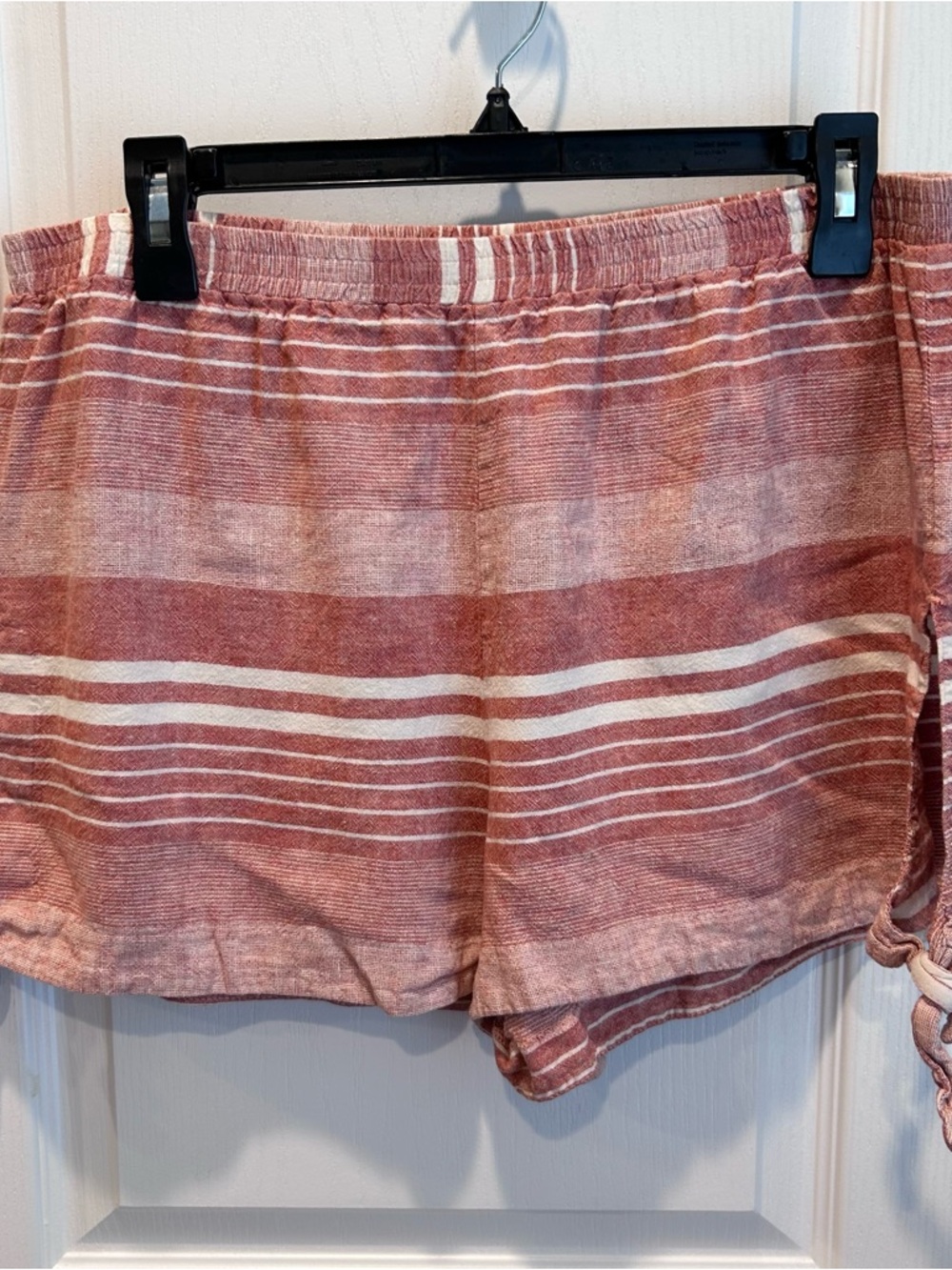 Copper Key Women’s Terracotta & White Striped Elastic-Waist Pull On Shorts XL